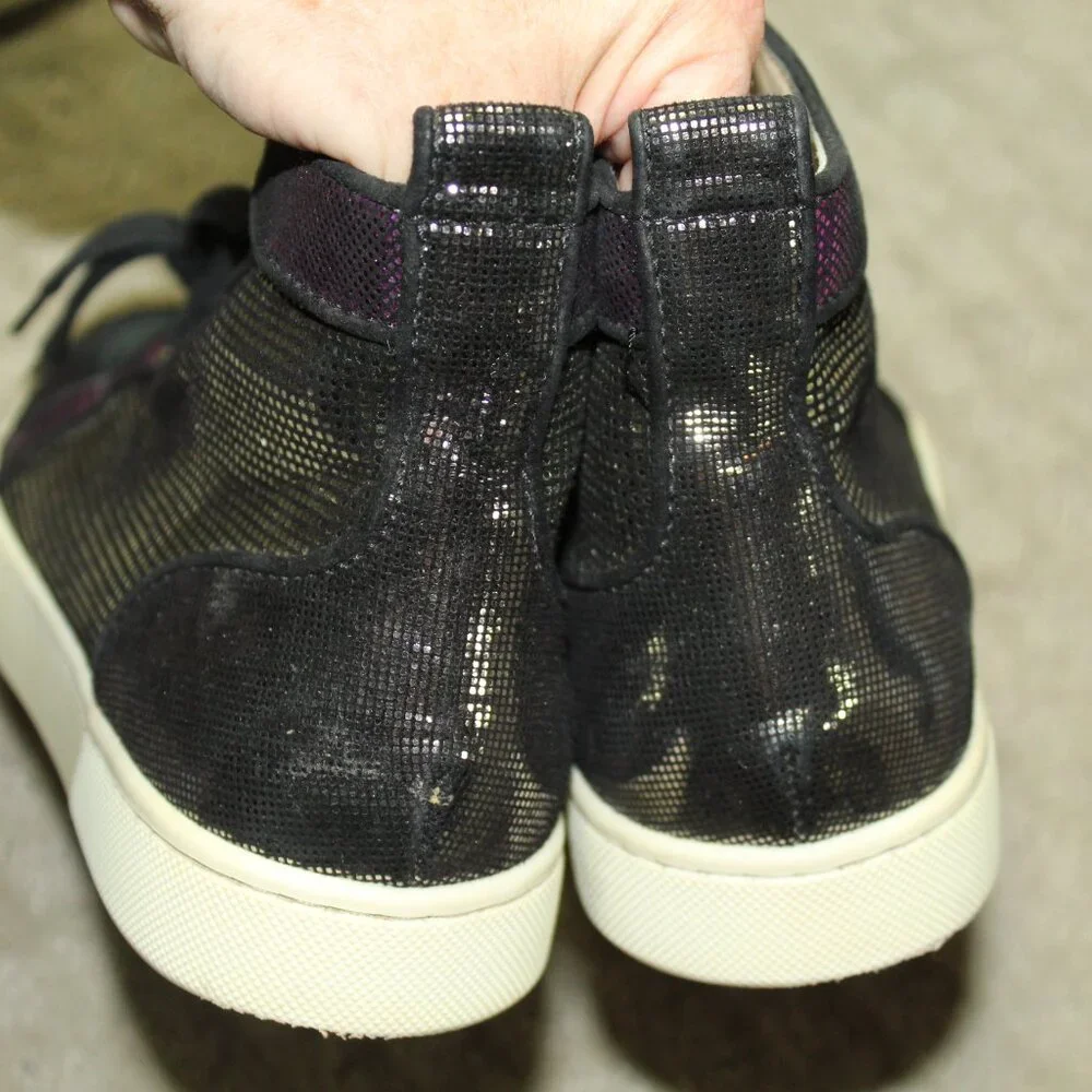 RARE!! Christian Louboutin Size 38.5 Metallic Iridescent Orlato High Top Sneaker